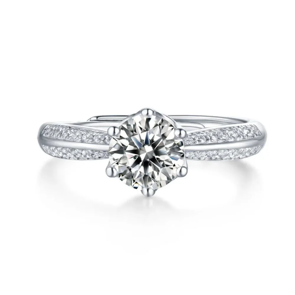 Certified 3ct. t.w. Moissanite Diamond Solitaire Engagement Ring NEW A